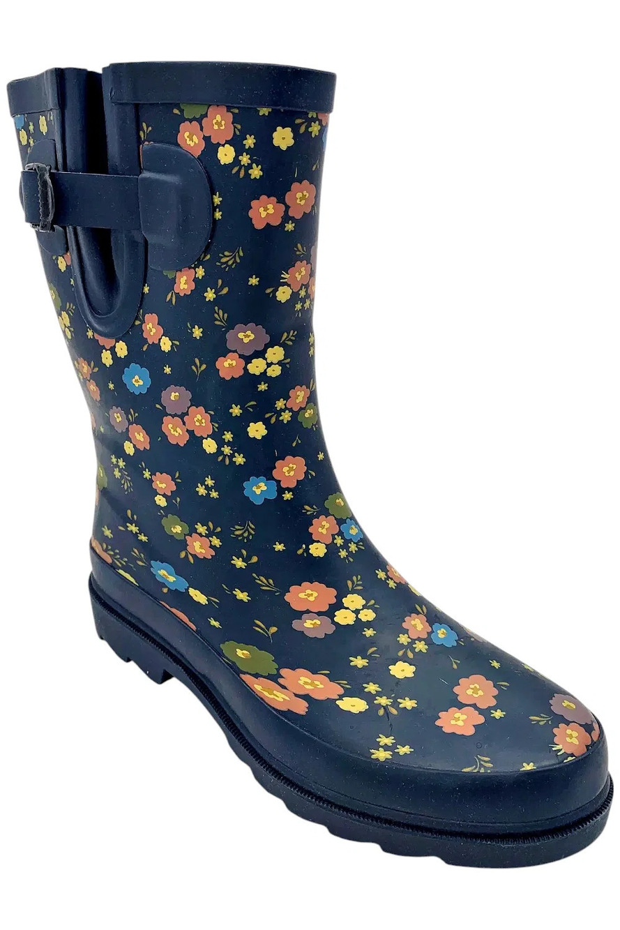 Western Chief Women's Waterproof Mid Rain Boot Prim Petals - Medium